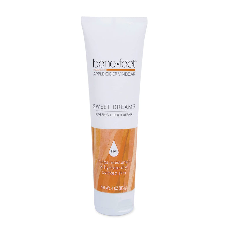 Benefeet Sweet Dreams Overnight Foot Repair - Night Cream for Detox, Moisturize & Soften Dry Cracked Skin, With Apple Cider Vinegar, Turmeric & Borage Oil, 4oz 4 Ounce (Pack of 1) - BeesActive Australia