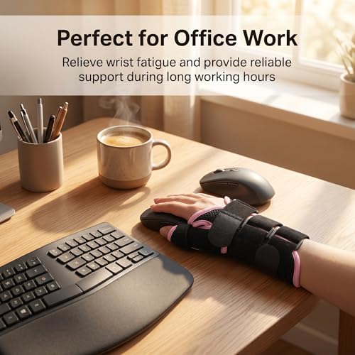 Thumb Support, Wrist and Thumb Brace, Adjustable Thumb Stabilizer Splint for Tendonitis, Arthritis, Sprain Pain Relief, Universal Fit for Hand（Left/L）