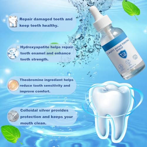 Cavity Healing Tooth Armor Liquid | Nudenta Odontic Repair | Teeth Whitening with Remineralization Drops | Protects Tooth Enamel and Helps Keep Gum Healthy | Hydroxyapatite | 60 ML