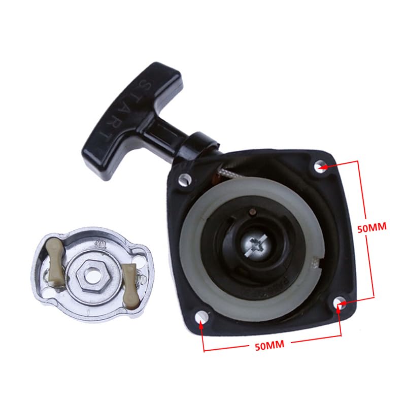 Rc Marine 26cc 29cc 30cc Engine Pull Starter for Zenoah CY RCMK QJ BWS Rc Racing Boat Parts Distance Between Mounting Holes is 50mm (Black) Black
