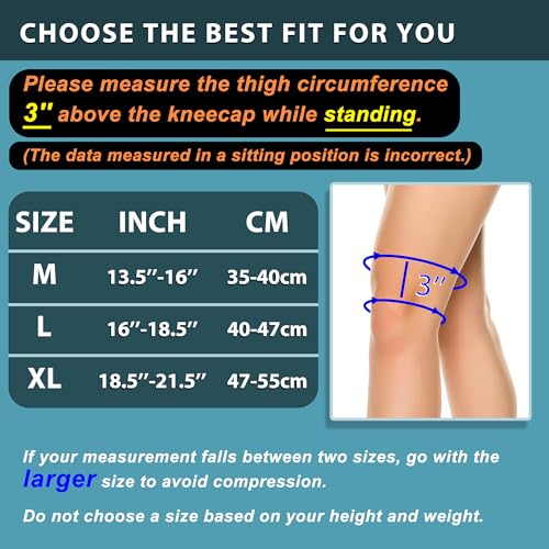Compression Adjustable Knee Brace, Dual Patella Tendon Support Strap for Pain Relief, Arthritis, Tendonitis, ACL, Non-Slip Knee Suppport for Running, Cycling, Hiking, Soccer, Basketball, Medium