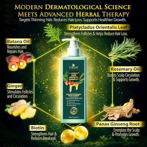Rosemary & Batana Oil Hair Growth Shampoo: Hair Loss Shampoo for Men and Women with Biotin, Sulfate & Fragrance-Free Thickening Wild Lavender 10 Count (Pack of 1)