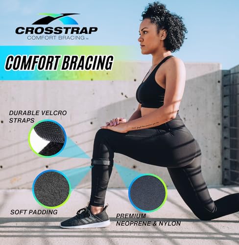 Calf & Shin Supports, Shin Splint Brace | Adjustable Neoprene Shin Splint & Leg Compression Support Strap | for Strains, Injuries, Pain Small (2 Straps)