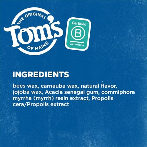 Tom's of Maine Naturally Waxed Antiplaque Flat Dental Floss, Spearmint, 32 Yards 6-Pack (Packaging May Vary)