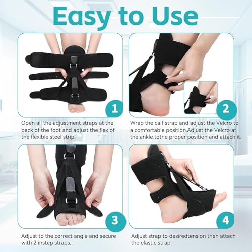 Plantar Fasciitis Night Splint-Upgrade 3 Adjustable Plantar Facetious Relief Brace,Night Splint for Plantar Fasciitis Women & Men,Eases Plantar Fasciitis Foot Drop Achilles Tendonitis (Black, 1PC)