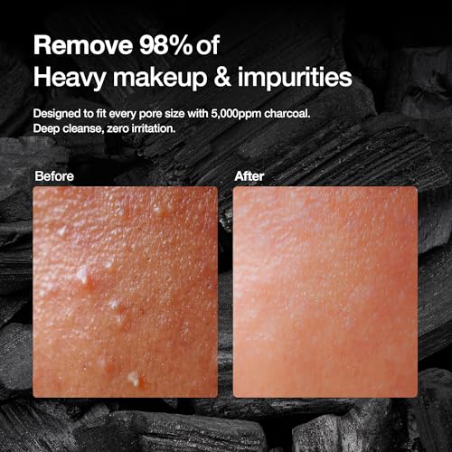 Korean Charcoal Cleansing Foam, Hydrating Deep Pore Face Wash