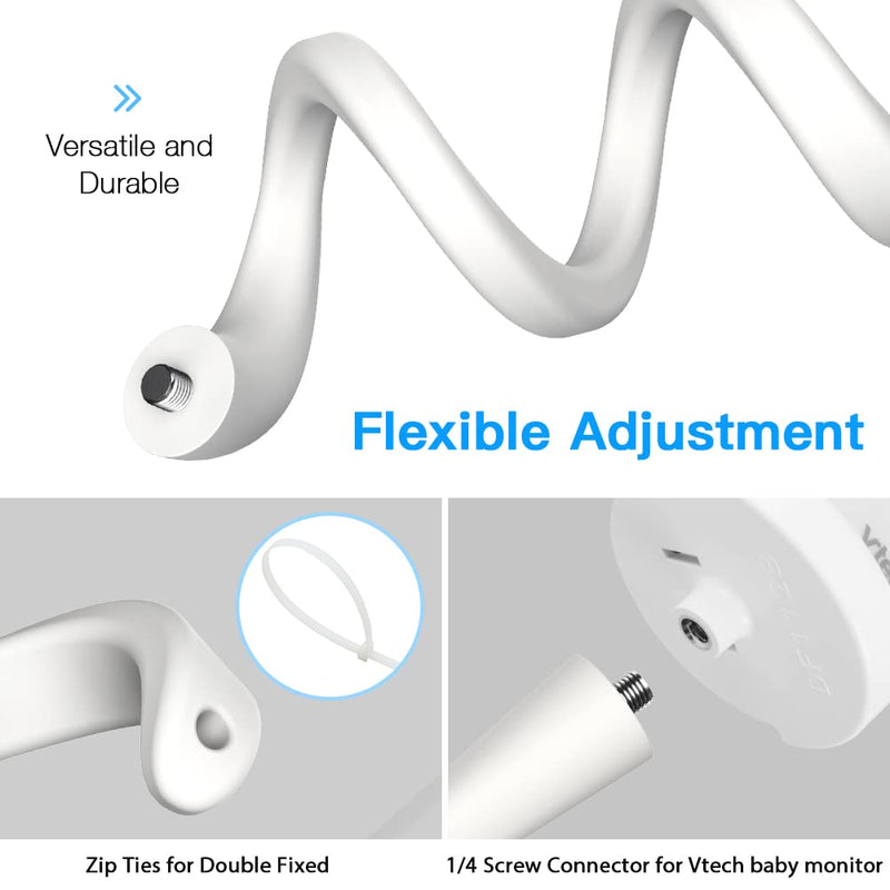 Baby Monitor Mount for VTech VM5463/RM5764HD /RM5864HD/ RM7764HD/BM3800/BM4700/ BM5600/ BM5700 Baby Monitor Versatile Twist Mount Without Tools or Wall Damage Flexible Twist Mount - BeesActive Australia