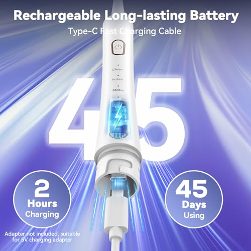 JTF Orthodontic Electric Toothbrush for Braces with 6 U-Shaped Brush Heads