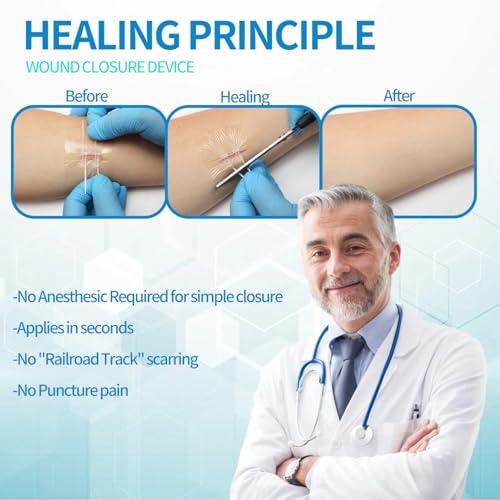 Emergency Laceration Closures, Zipstitch Wound Closure Device (4 Set) - 2 Types Laceration Repair Without Stitches, Easy to Use Wound Closure Kit for Home, Outdoors 4 Set (Mixed)