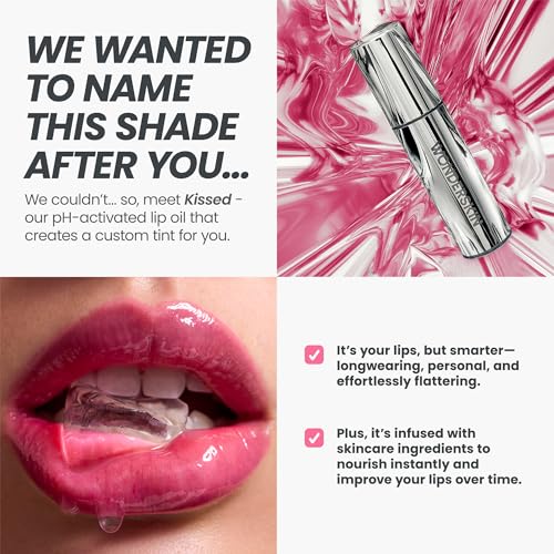 Wonderskin Lip Oil Rehab Serum - Tinted Lip Oil, Hydrating Lip Serum Kissed