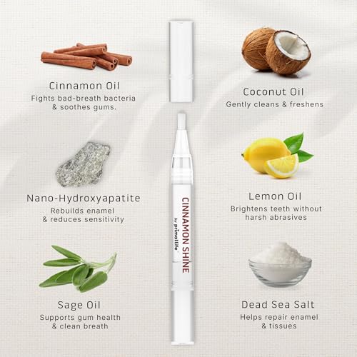 Primal Life Organics Real White Teeth Whitening Pens, All-Natural, Peroxide-Free, Sensitivity-Free, 3 Pack (Cinnamon)