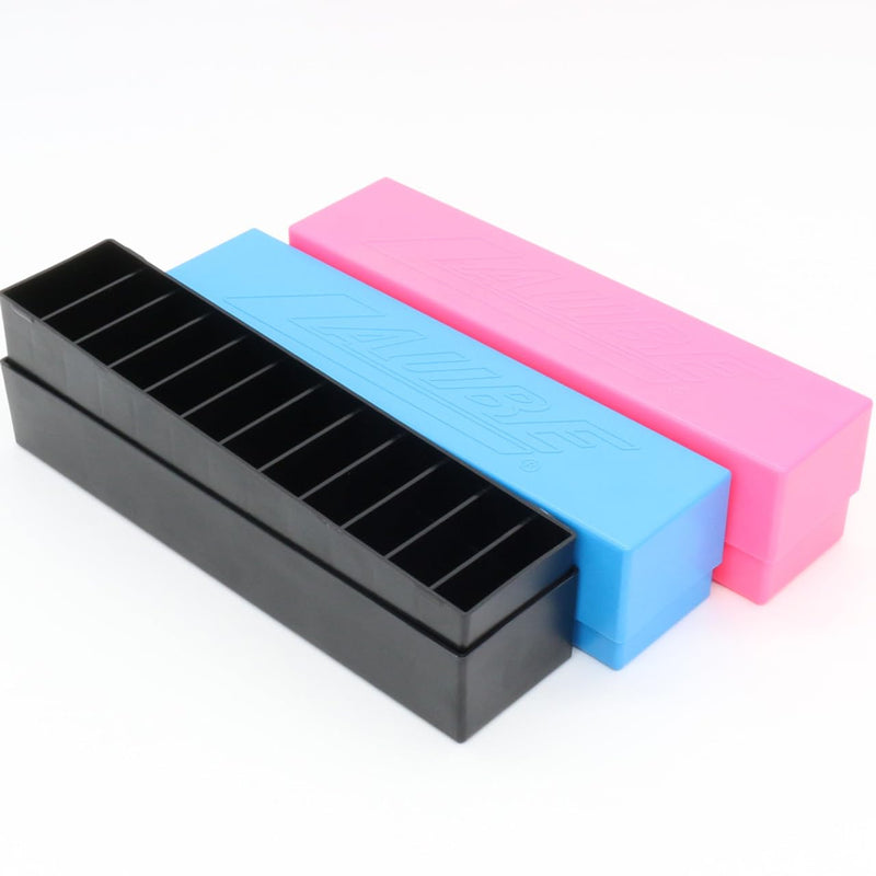 Laube Mini Blade Case for Pet Grooming Clipper Blades - Organizer Fits 12 Blades - Compact Size (9.25" x 2.25" x 2.25") - Detachable Snap On Lid - Impact Resistant Plastic - Made in The USA - Blue - BeesActive Australia