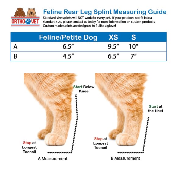 Standard Rear Splint for Cats with Injuries, Arthritis, Fractures or Sprains, Durable & Lightweight Rear Splints for Rehability Treatment & Post-Surgery Protection for Pets Rear Leg Splint