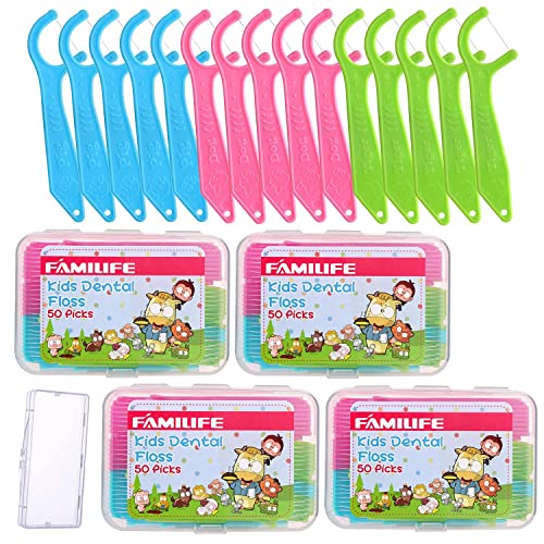 FAMILIFE Kids flossers Toddler Threaders Children Unwaxed Unflavored Fluoride Free Dental 404 Flossers Picks