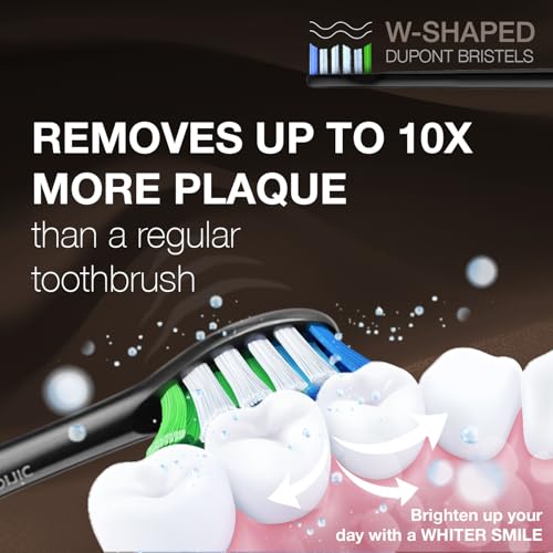 Wagner Stern IntelliBrush Series Whitening Electric Toothbrush with Pressure Sensor. Offers 4 Brushing Modes, 3 intensities, 8 Soft Brush Heads, and a Luxury Travel case. Espresso