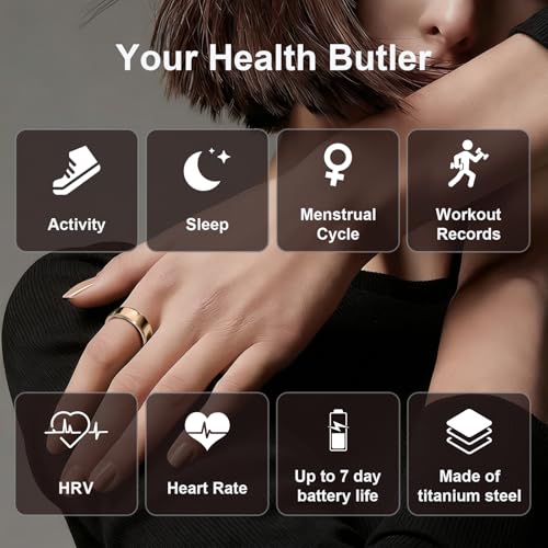 PAXAM Smart Ring for Women & Men Health & Fitness Tracker Rose Gold 9