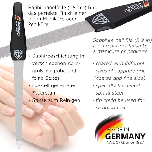 3 Swords Germany - Brand Quality Professional Toe Nail Nipper Clipper Set Stainless Steel Wave Nipper, Head Cutter, Nail File with case for ingrown Toe Nails, Manicure Pedicure by 3 Swords (196) Black - 2 Tools
