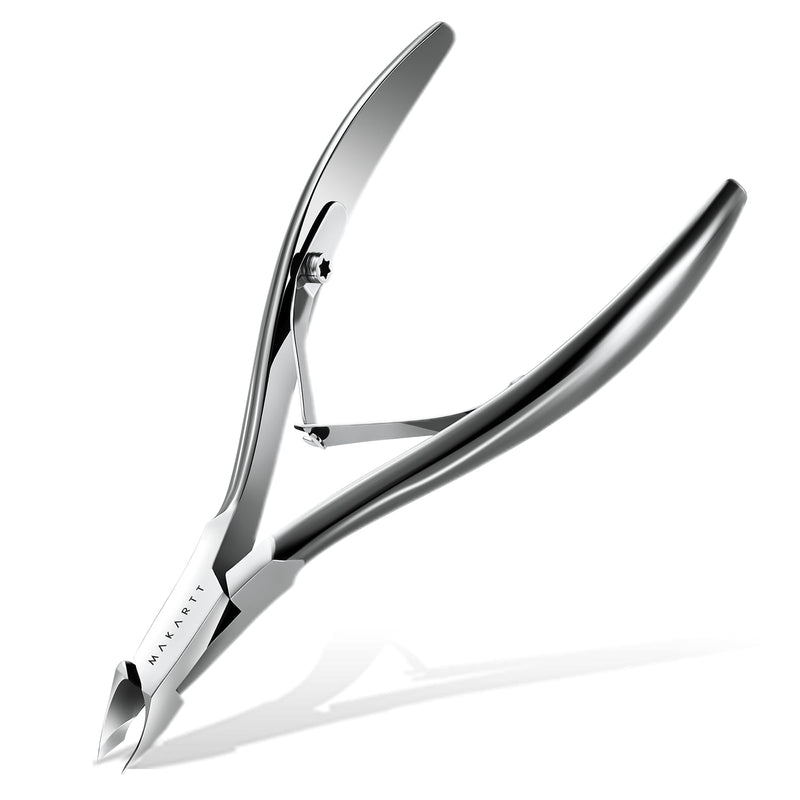 Makartt Professional Cuticle Nipper: 1/2 Jaw Precision Cuticle Trimmer for Beginners & Nail Technicians, 5mm Short Blade, Rust-Resistant Stainless Steel, Salon & Detailed Nail Art Use (Titanium Black) Titanium Black