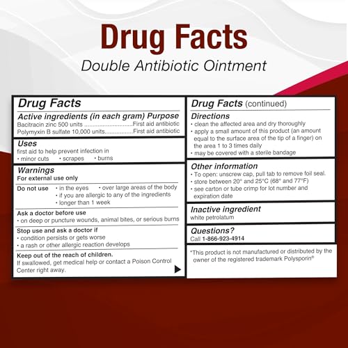 Taro Double Antibiotic Ointment (1 Oz Tube) First Aid Wound Care for Minor Cuts, Scrapes & Burns, Topical Antibiotic for Adults and Children 2+, Neomycin-Free