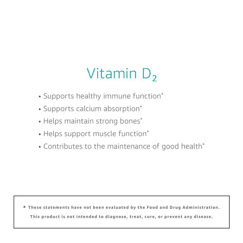 Amazon Elements Vitamin D2 2000 IU, Vegan, Supports Strong Bones and Immune Health, 2 Month Supply (Packaging May Vary), 65 Capsules (Pack of 2) 65 Count (Pack of 2)