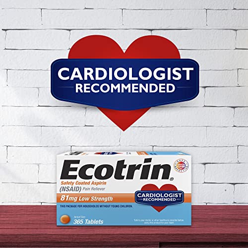 Ecotrin Low Strength Aspririn, (NSAID) Pain Reliever, 81mg, 150 Count 150 Count (Pack of 1)