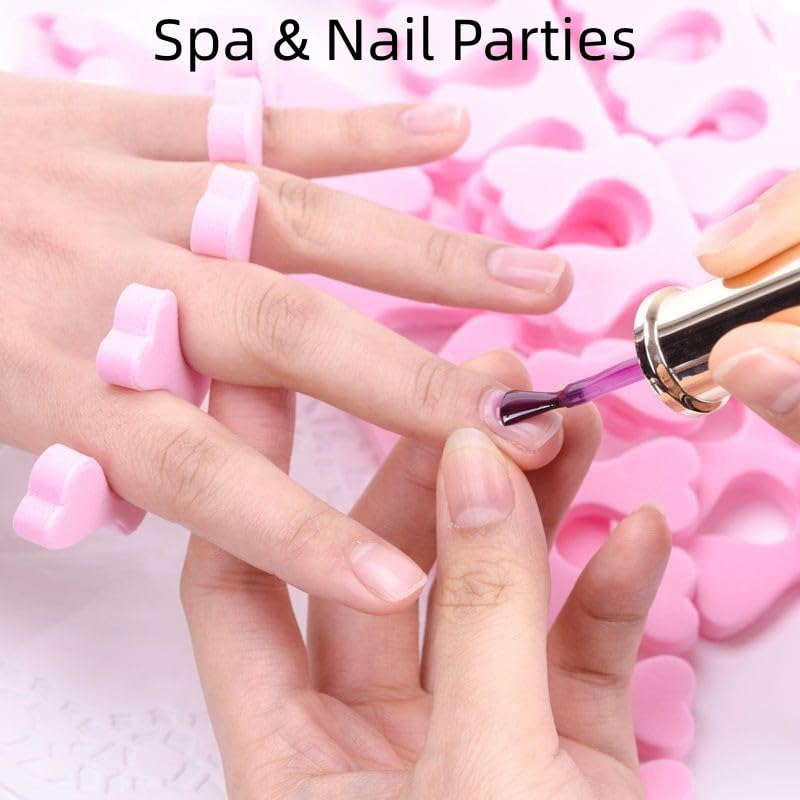 200pcs Sponge Toe Separators Pedicure Set for Nail Polish- Premium Nail Art Painting and Polishing Tool Kit, 4 Funy Color Multicolor