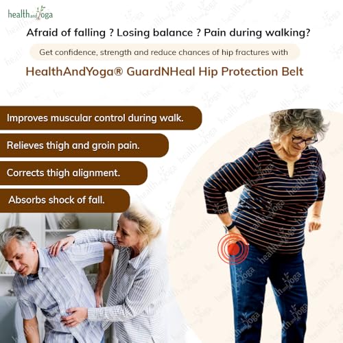 SoulGenie HealthAndYoga™ Extra Padded Hip Protection Belt-Pioneering Design Binder Support Brace to Reduce Falls, Hip Fracture, Injury-Rehab Aid for Post-Surgery Recovery-Free Size, Unisex (Left) Left