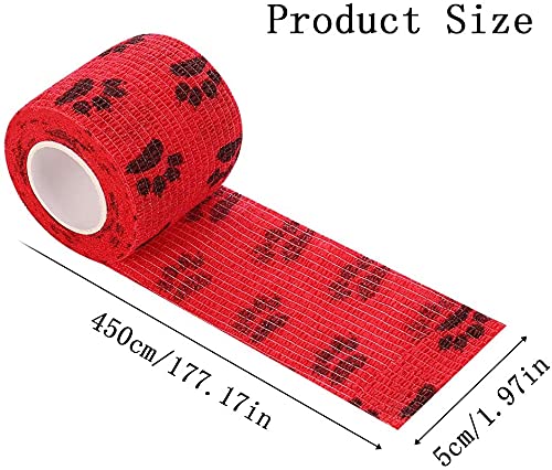 Veraing Self-Adhesive Bandage for Pets, Elastic Cohesive Adhesive Bandage Cohesive Fixing Bandage for Dog, Horse, Pet, Wrap Adhesive Bandage for Wrist Ankle Finger (6 Rolls) - BeesActive Australia