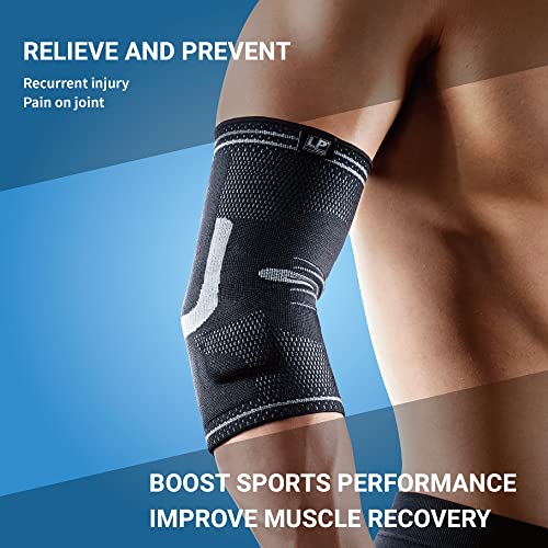 LP SUPPORT 150XT Elbow Brace with Silicone Pads and Breathable fitting knit for Athletes, Golf, Baseball, Tennis, Badminton, Basketball, Workouts, Weightlifting - Reduce Joint Pain (XXL) XXL