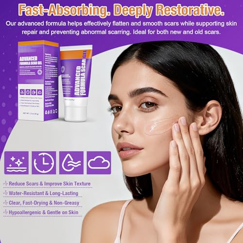 Advanced Scar Gel – Silicone Scar Gel for Keloid Bump Removal, Post-Surgery Scars, Acne Scars, Burn Marks & Stretch Marks – Scar Treatment for Old & New Scars – 1.2oz / 35g 1.2 Ounce (35g)
