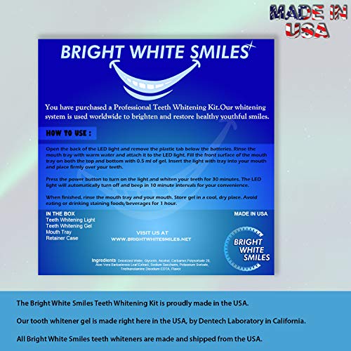 Bright White Smiles - 35% Teeth Whitening Kit - Tooth Gel Whitener and Trays Included - Made in The USA - Ships from Oral Care Dental Laboratory