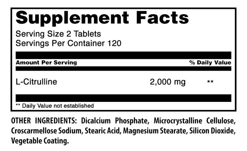 Amazing Formulas L Citrulline 2000 Mg Per Serving Tablets | Amino Acid Supplement for Men & Women | Non-GMO | Gluten Free | Made in USA (240 Count) 240 Count