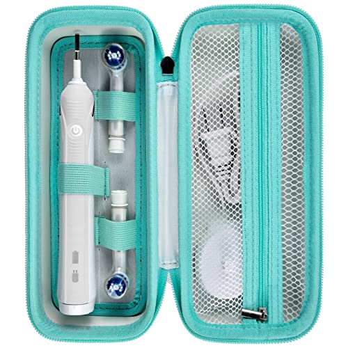 2 Pack Toothbrush Travel Case Compatible with Oral-B Pro 1000, 2000, 3000, 3500, 1500/ for Philips Sonicare ProtectiveClean 4100 5100 Electric Toothbrush with Mesh Pocket for Accessories - White