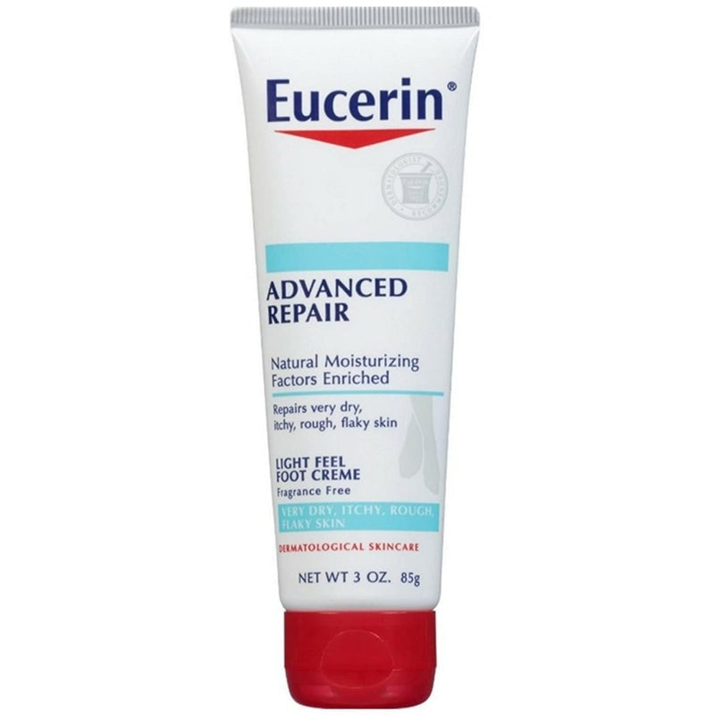 Eucerin Advanced Repair Foot Cream, Very Dry Skin, Light, Fragrance-Free, 3 oz 3 Ounce (Pack of 1)
