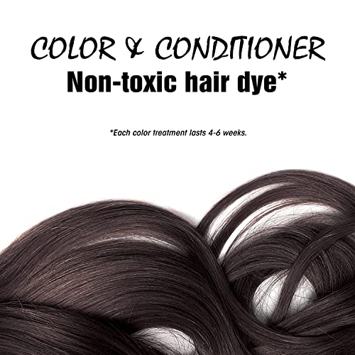 Light Mountain Henna Hair Color & Conditioner - Black Hair Dye for Men/Women, Organic Henna Leaf Powder and Botanicals, Chemical-Free, Semi-Permanent Hair Color, 4 Oz (Pack of 3) 1 Count (Pack of 3)