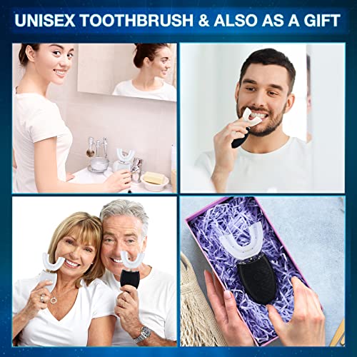 2 Pack U Shaped Automatic Toothbrush Ultrasonic Toothbrush, No Base