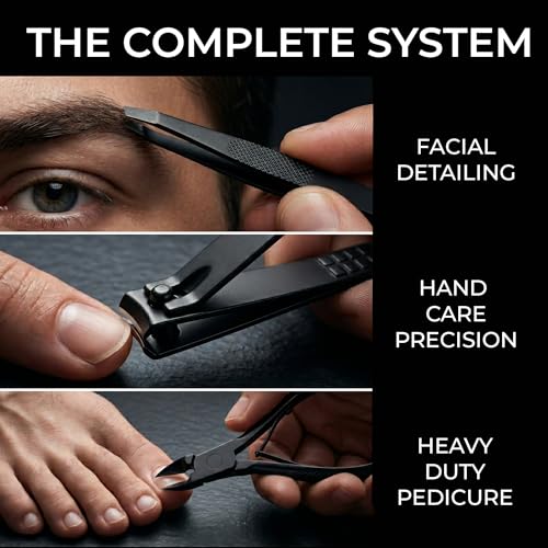 Earth & I Manicure Kit for Men: TSA Compliant Nail Clipper Grooming Set