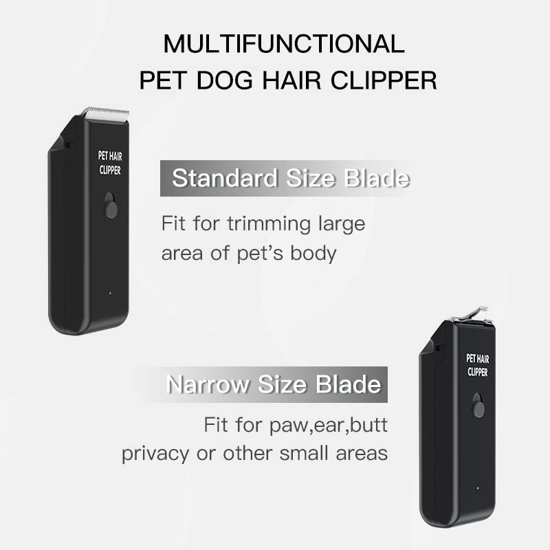Feet Hair Trimmer, Dog Clippers,Quiet Washable USB Rechargeable Cordless Dog Grooming Kit,Electric Pets Hair Trimmers Shaver Shears for Dogs and Cats Black Black 2 Blades - BeesActive Australia