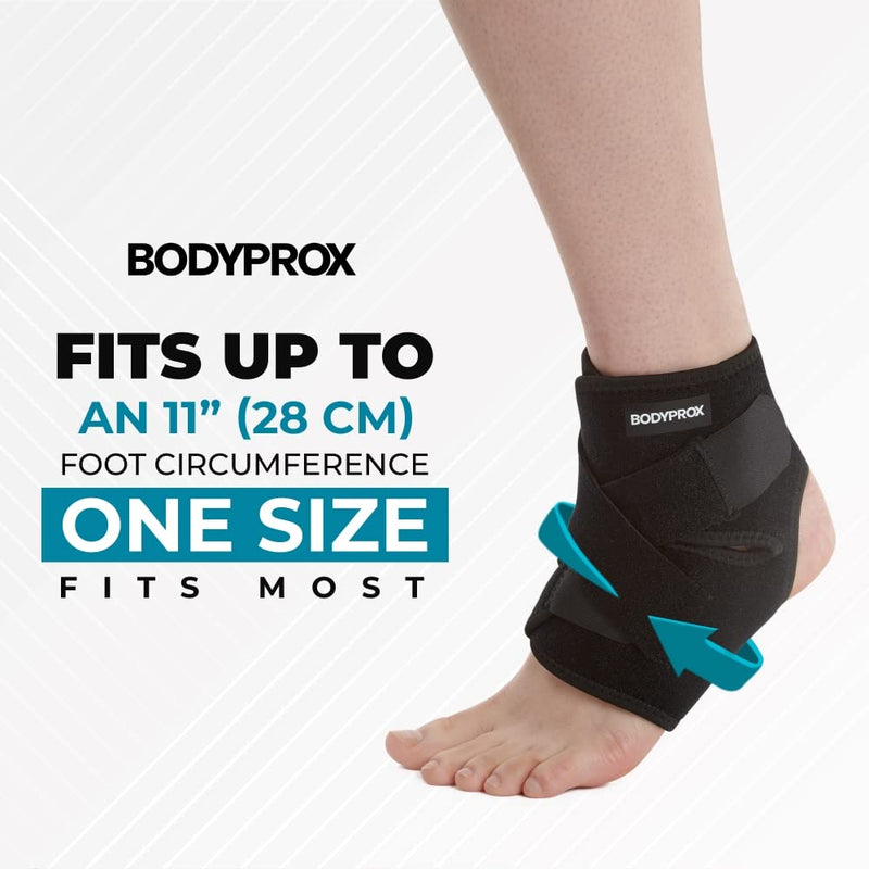 Bodyprox Ankle Support Brace, Breathable Neoprene Sleeve, Adjustable Wrap! (1 Pack) - BeesActive Australia