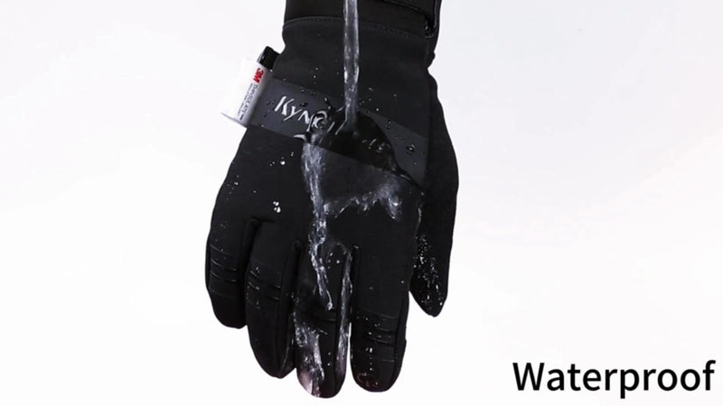 FOXLVDA 10°F Waterproof Winter Gloves for Men and Women Black Medium