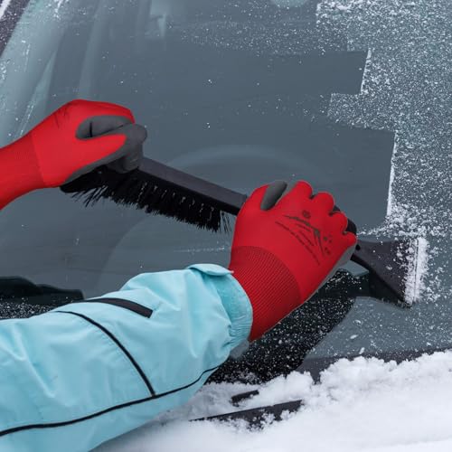 Winter Work Gloves Thermal Insulated Work Gloves Freezer Gloves Waterproof Foam Latex Coated Gloves for Men Women 4 Large