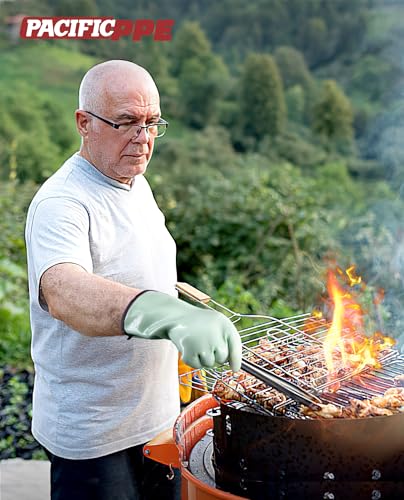PACIFIC PPE Waterproof Silicone Oven Gloves, Heat Resistant, Food Grade X-Large
