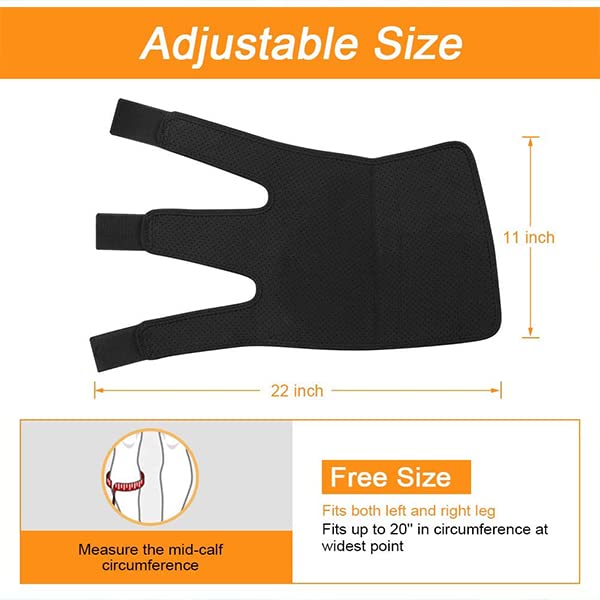 Calf Brace, Shin Splint Support Lower Leg Compression Wrap with Adjustable Three Anti-Slip Strap Support for Pulled Calf Muscle Pain Strain Injury, Sprain and Swelling, Fits Men and Women (Black) - BeesActive Australia