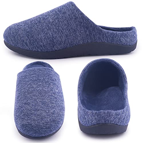 Git-up Orthotic Slippers with Arch Support for Plantar Fasciitis Pain Relief,Comfortable Slip On Clog,Indoor Outdoor Orthopedic House Shoes with Anti-Skid Rubber Sole 8 Wide Women/6 Wide Men Blue