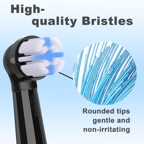 8 Pack IO Replacement Brush Heads Compatible with Oral B iO 2/3/4/5/6/7/8/9/10/Deep Clean Series Electric Toothbrushes, Medium-Hard Bristles IO Toothbrush Head Compatible with Oral B (Black) Black 8 Count (Pack of 1)