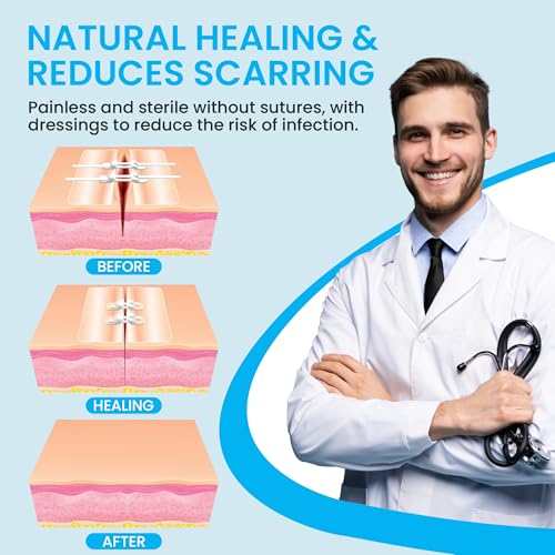 Wound Closure Strips, Zip Stitch Laceration Closure Kit, 6PCS 3-Straps
