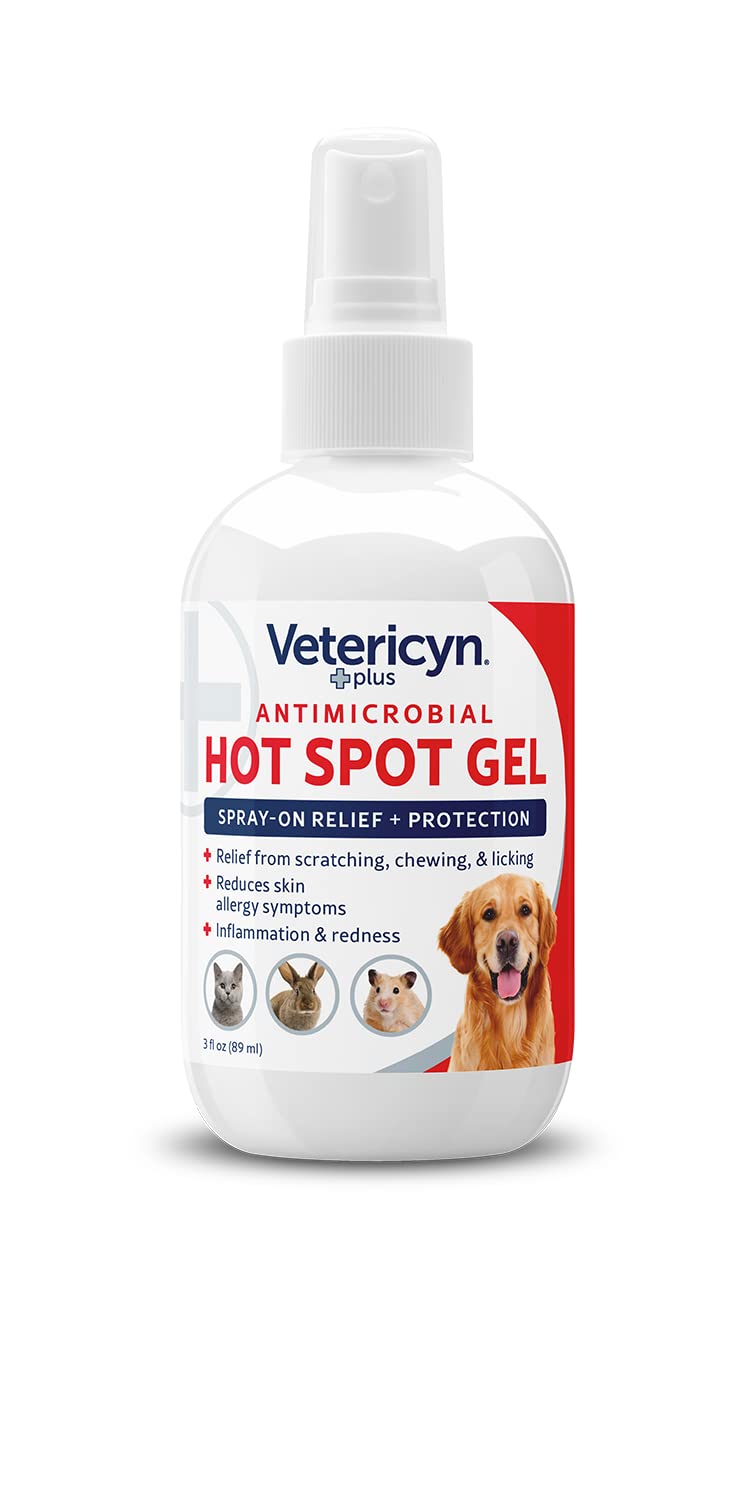 Vetericyn Plus Dog Hot Spot Gel | Spray-On Hot Spot Care for Dogs, Relieves Dog Itchy Skin and Allergy Symptoms, Helps with Skin Inflammation and Redness, Safe for All Animals. 3 ounces - PawsPlanet Australia