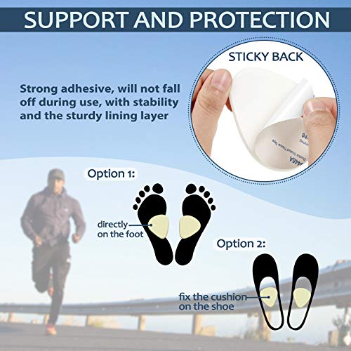 Syhood 40 Pieces Metatarsal Pad Men Women 1/4 Inch Thick Ball of Foot Pain Relief Cushions Thick Metatarsal Felt Pads Cushion Pain Relief Forefoot Support Mat(White) White - BeesActive Australia