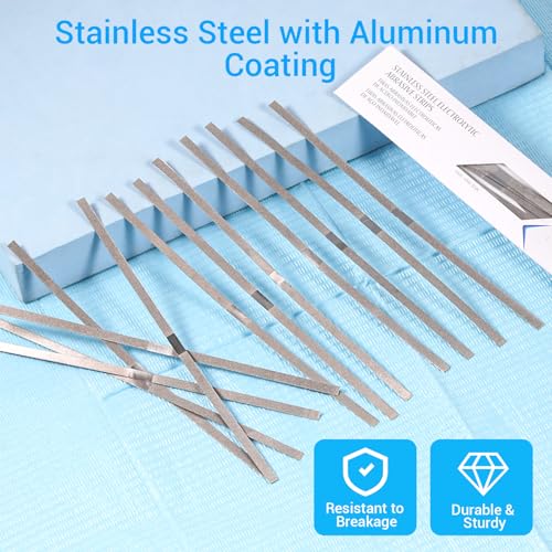 Annhua Teeth Sanding Strip 4 Mm Med Grit Dental Sanding Strips with Uniform Particle, Reusable Stainless Steel Dental Abrasive Strips for Dentists Braces Polishing - One Side|12 Pcs