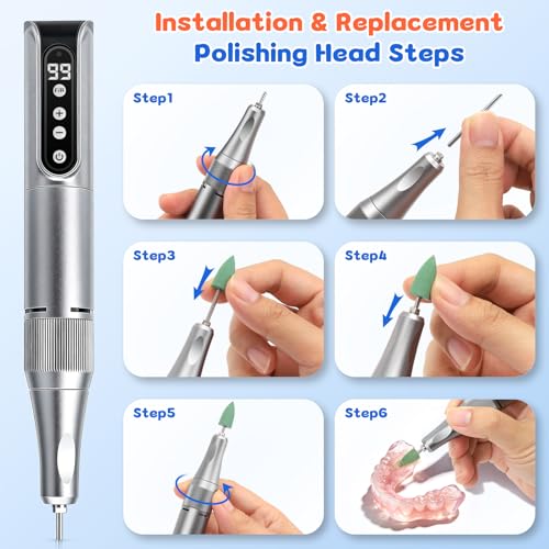 Cordless Mini Polisher Kit with 11 Heads, 35000 RPM,USB Rechargeable